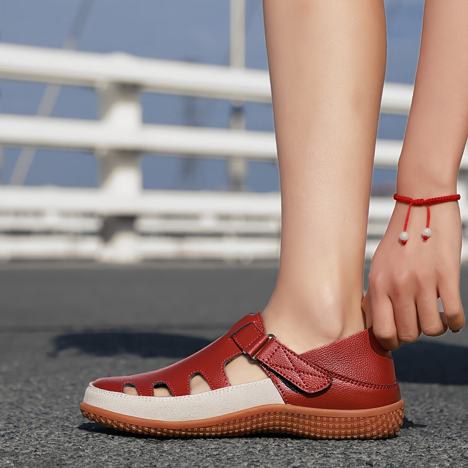 sandales vintage en cuir pour femme