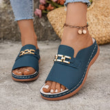 Sandales à Plateforme Style Romain avec Boucle Métallique