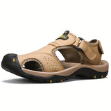 sandales fermées en cuir véritable pour homme et femme