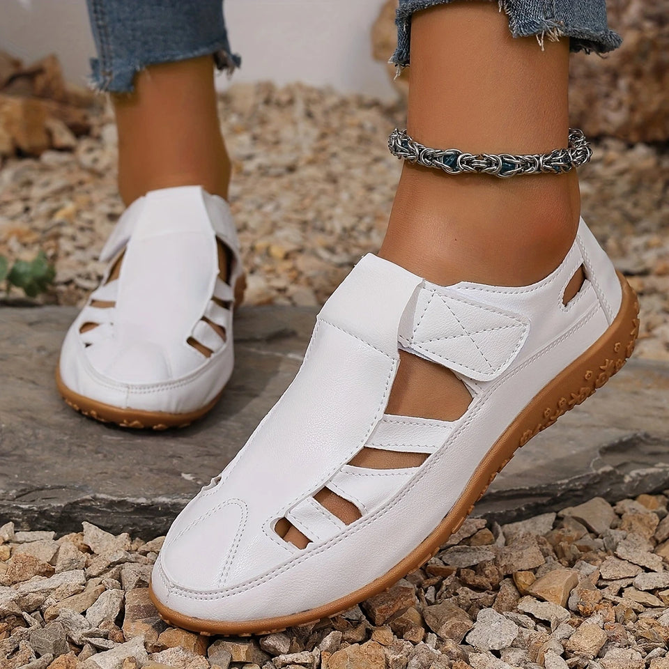 Sandales d'été en cuir décontractées pour femmes