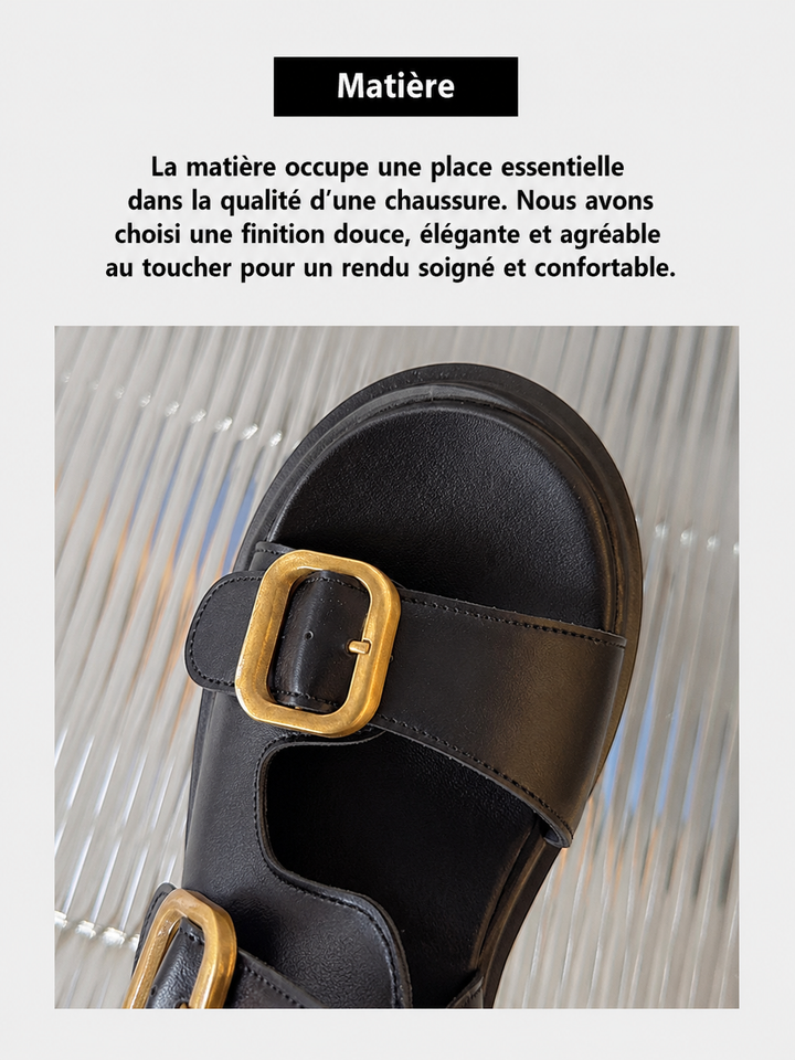 Sandales Plateformes Chic à Boucles