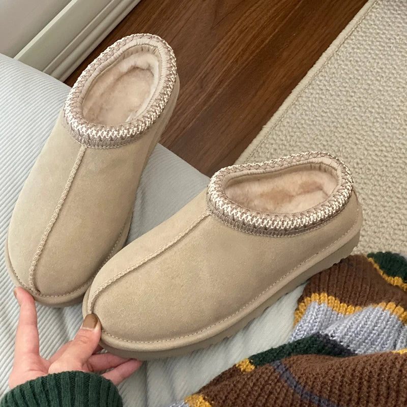 nouvelles pantoufles en laine pour femmes