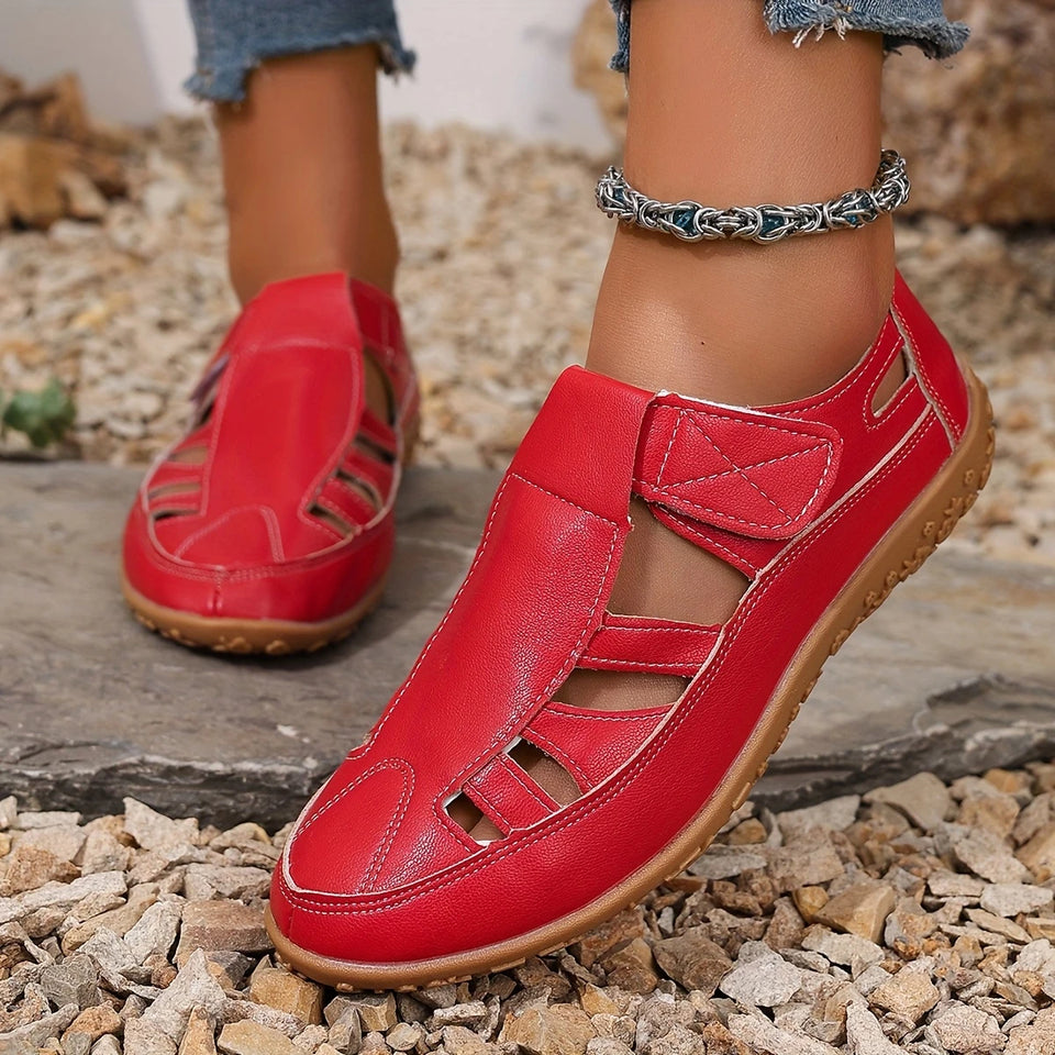 Sandales d'été en cuir décontractées pour femmes