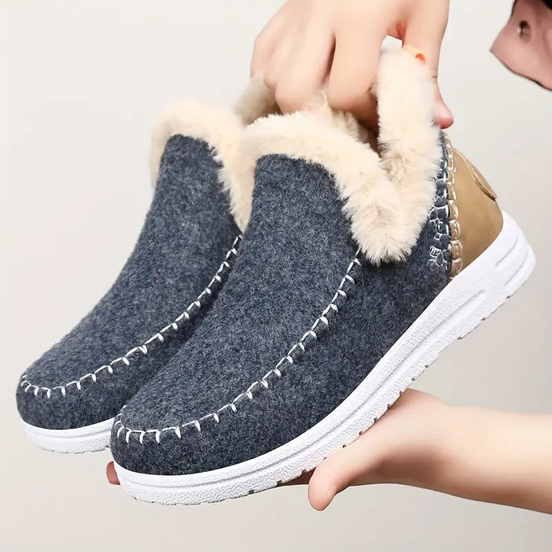 bottines d’hiver douillettes avec doublure en peluche