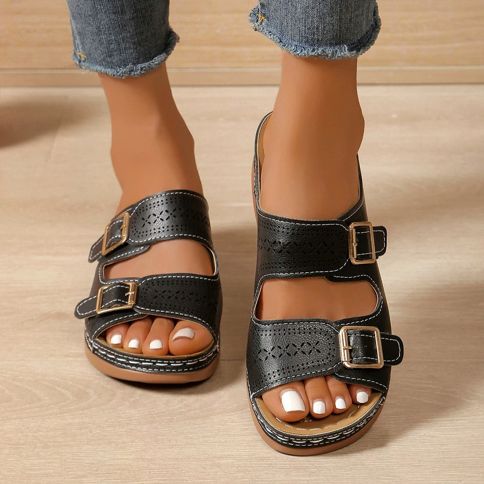 Sandales Femme Confort à Boucles