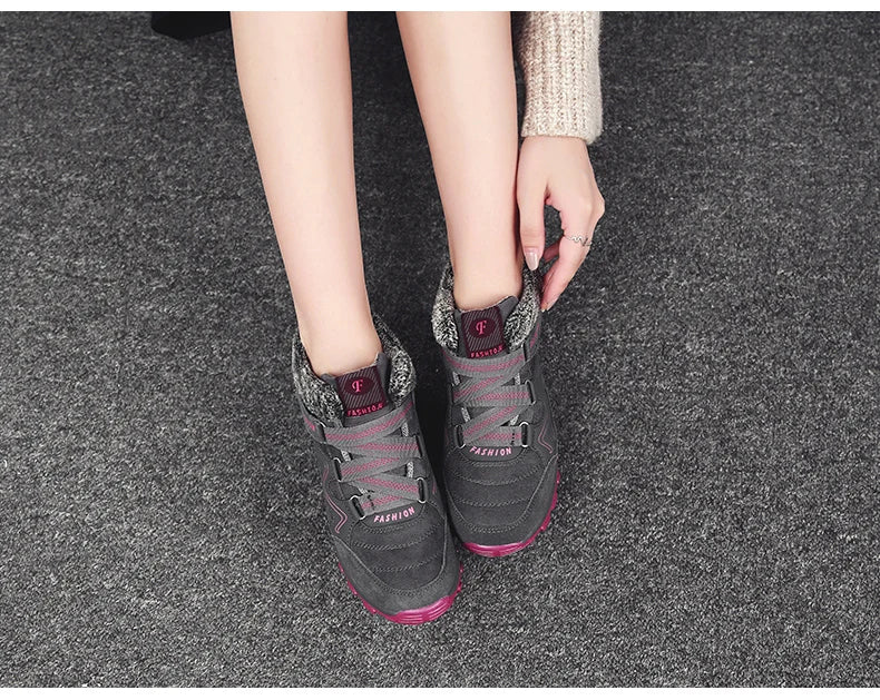 Bottines d'hiver en peluche chaudes pour femmes