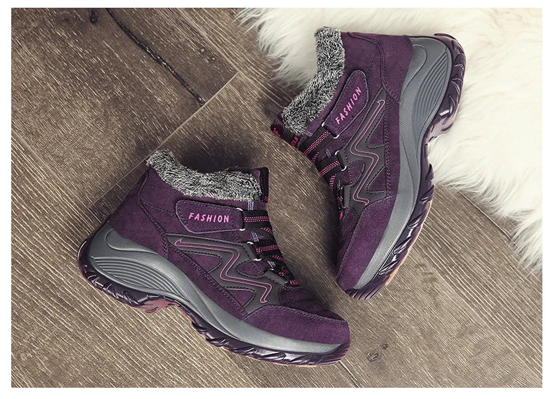 Bottines d'hiver en peluche chaudes pour femmes