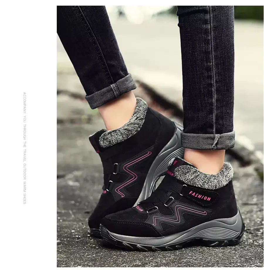 Bottines d'hiver en peluche chaudes pour femmes