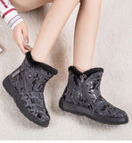 Bottines chaudes en peluche multicouleur pour femmes