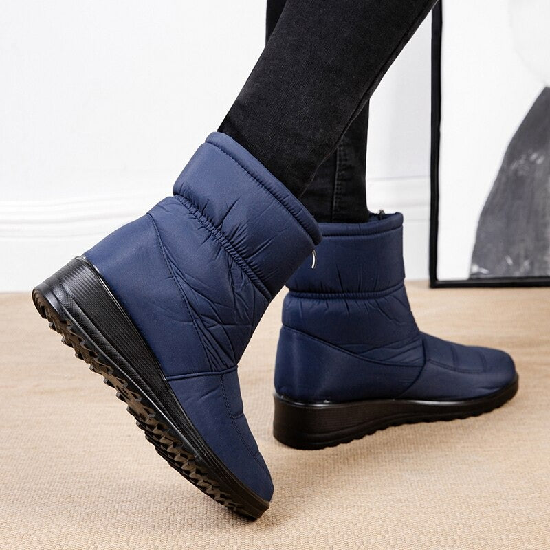 Bottines de neige imperméables en peluche pour femme